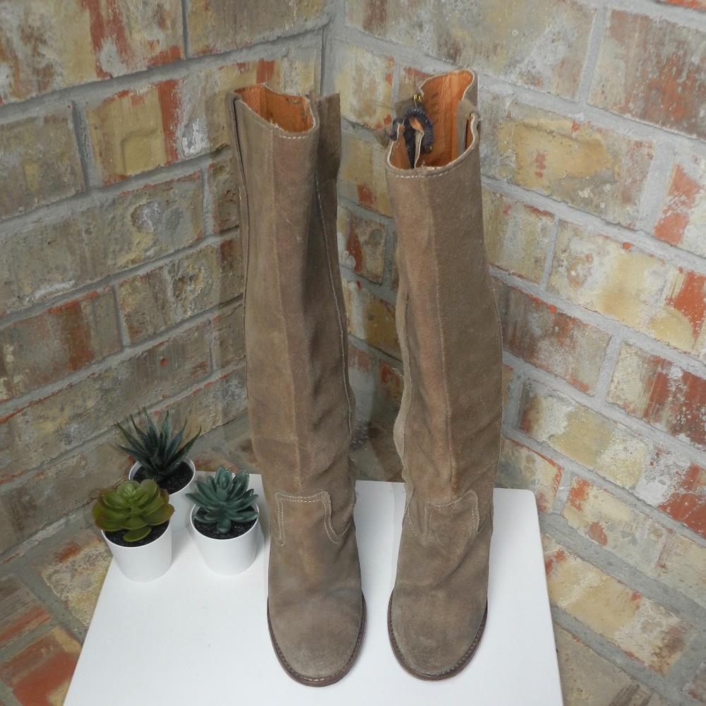 Steve Madden Delilaa Leather Boots, Tan, Sz. 5.5